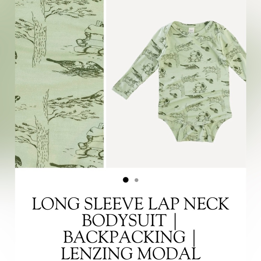 LONG SLEEVE lap neck bodysuit BACKPACKING
Soft lenzing modal like bamboo green